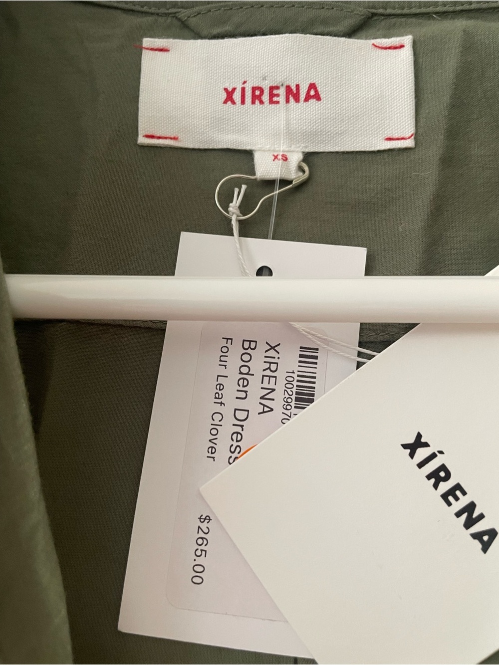 Xirena Button-Front Shirtdress in Olive Green NWT oversized size xs - Picture 3 of 8